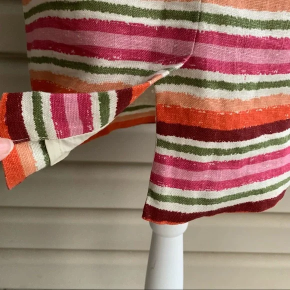 •Talbots• 100% Linen Striped Pencil Skirt - Size 6P - Picture 8 of 9